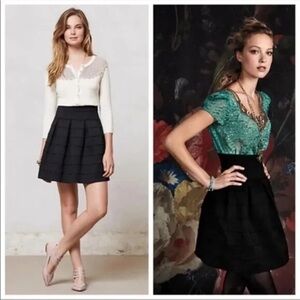 Anthropologie- Girls From Savoy Black Ponte Bell Skirt